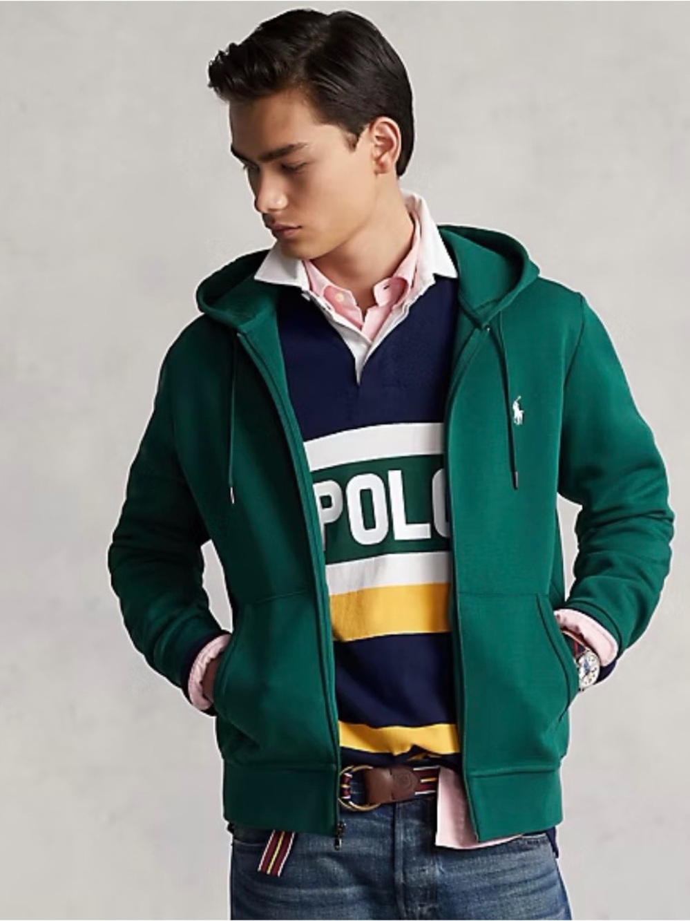 Ralph Lauren Double-Knit Full-Zip Hoodie